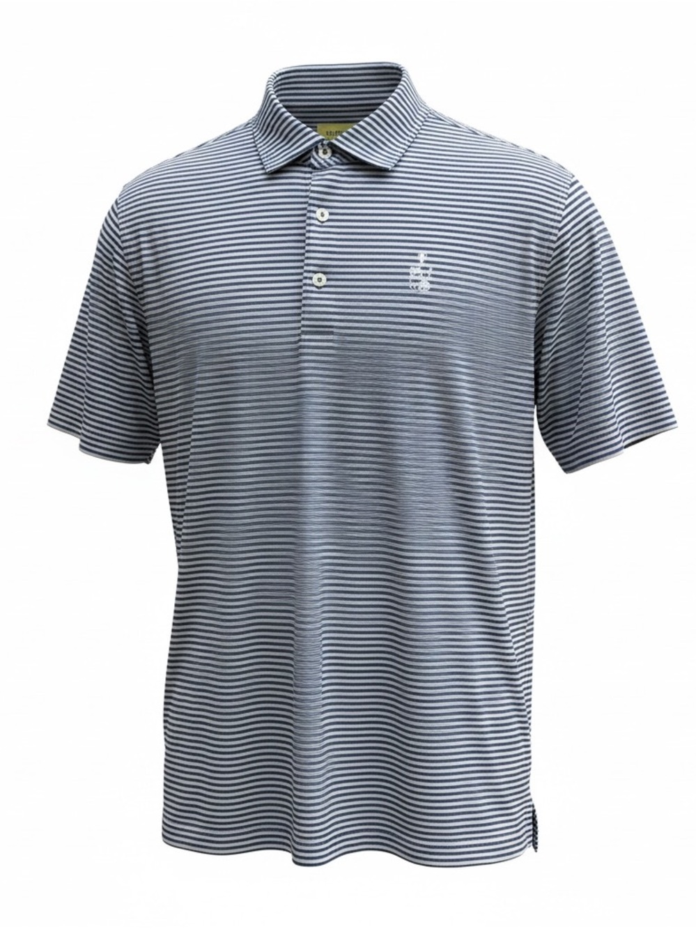 Donald Ross  Sportswear Men's Navy & White Striped Performance Golf Polo Shirt